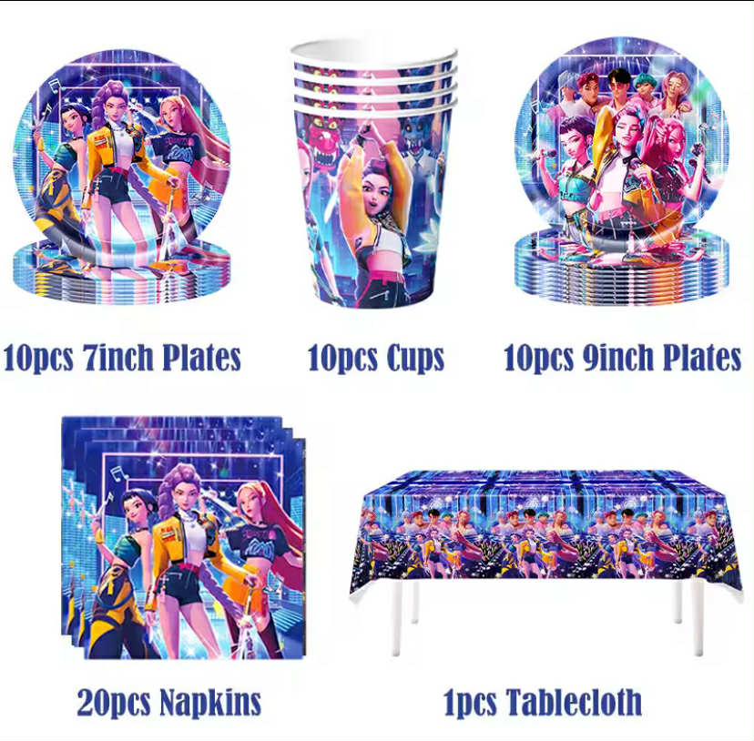 Demon Hunter Kpop Birthday Party Decorations