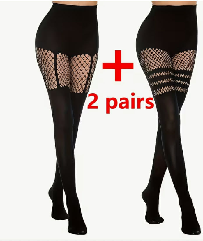 Pair of Spring and Summer Versatile Oversized Women's Fishnet Pantyhose, Elastic Ultra-thin and Sexy