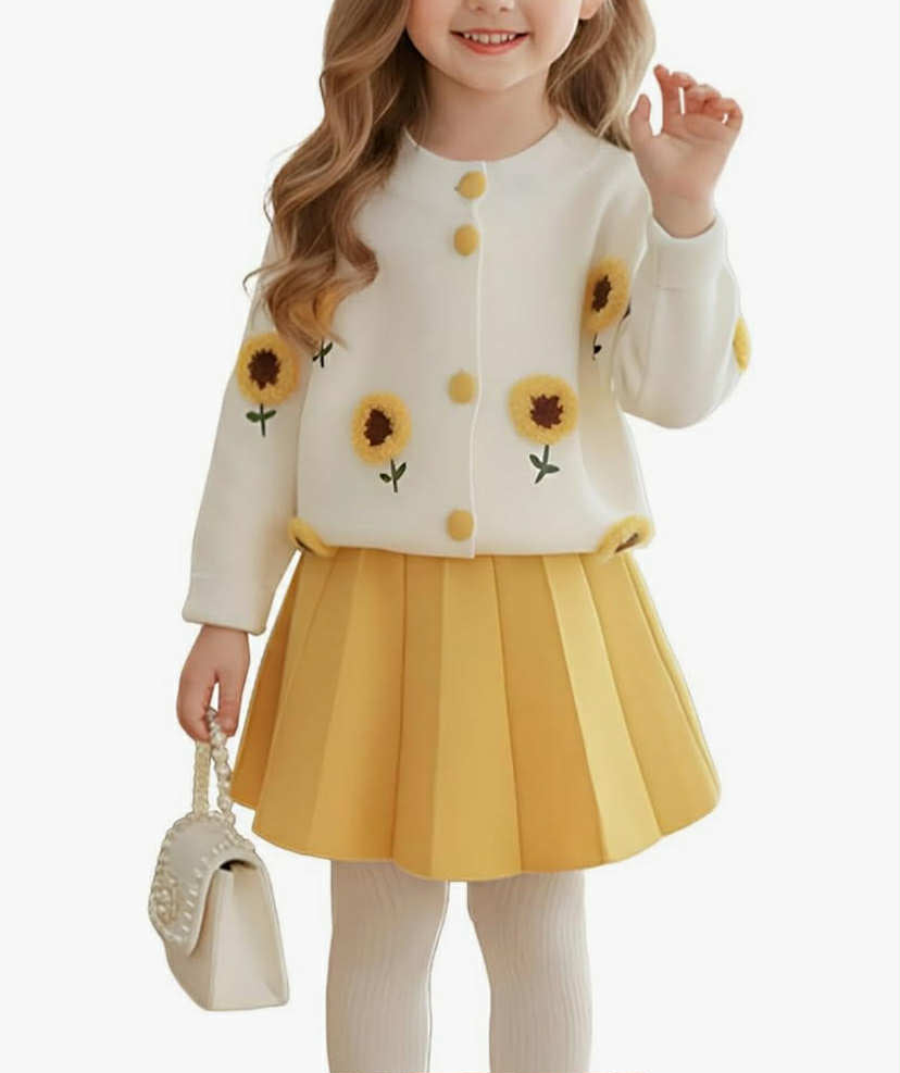 2 pcs suit skirt and cardigan