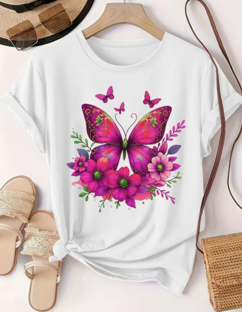 Plus Size, Women's Casual Fashion Printed T-Shirt in Sizes