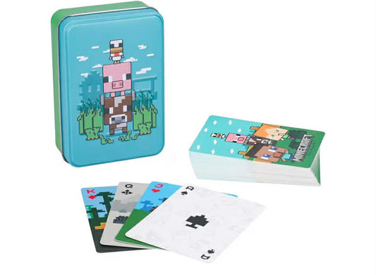Paladone Minecraft Official Licensed Animal Playing Cards Tin, Standard Card Game Deck for Boys and Girls, Gamer Gift Set and Merchandise