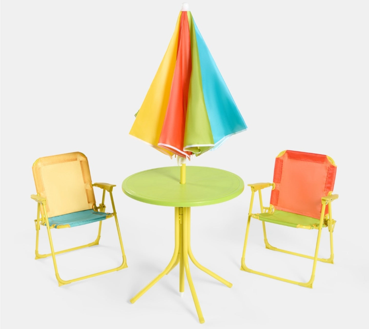 Kids Colour Block Bistro Set with Parasol