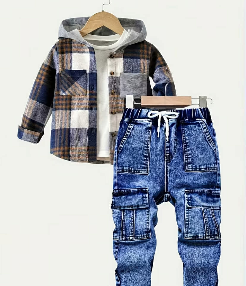 Back-to-School  Young Boys' Drawstring Waistband Pocket Casual Jeans