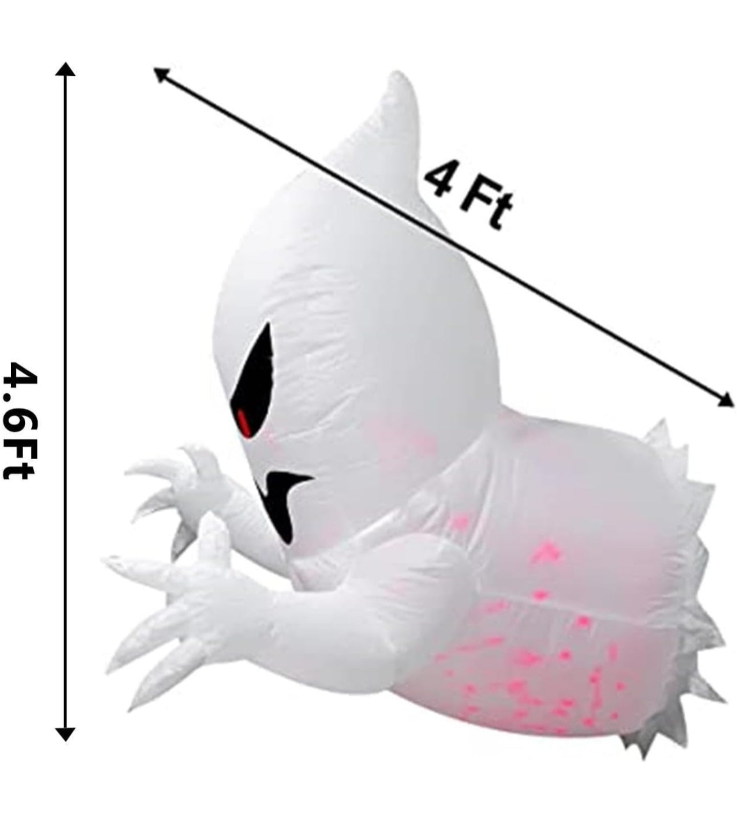 4.5ft Halloween Inflatable Scary Flying Ghost Broke Out From Window Halloween Inflatables Outdoor Decorations With Build-in LED Blow Up Scary