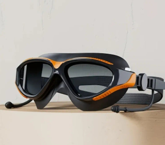 Large Frame Quality Swimming Goggles – Anti-fog and Waterproof, with High-definition Clarity and an Adjustable Silicone Strap. PC Lenses