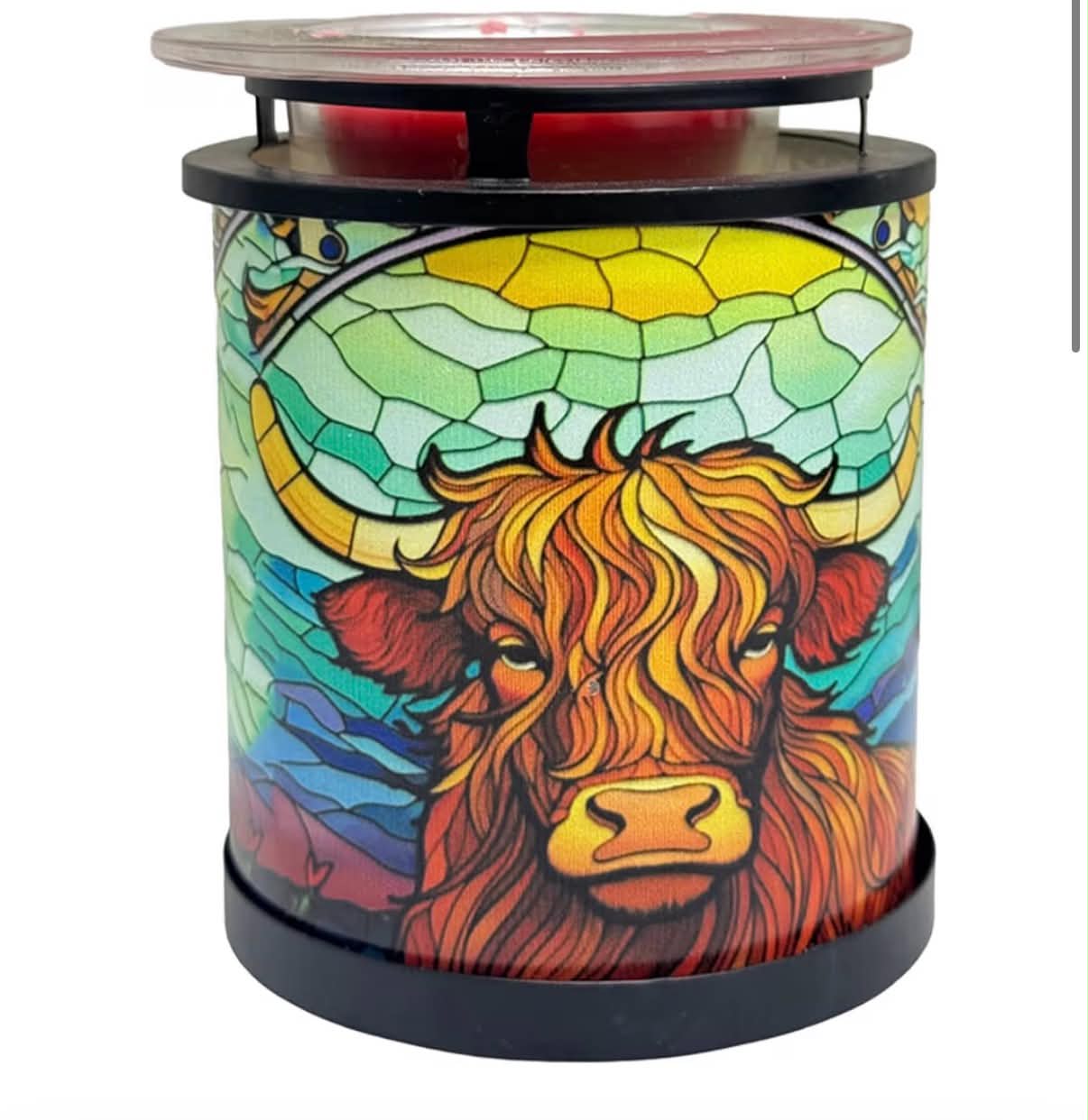 Cello Tealight Wax Warmer – Highland Cow Design Fragrance Candle Warmer Scented Oils Child & Pet Safe Aromatherapy Home Décor Gift for Her Aesthetic Room