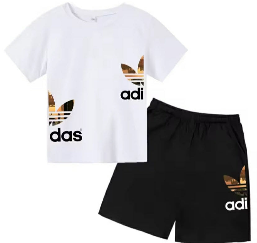 Kids Summer Casual Letter Print 2-Piece Set