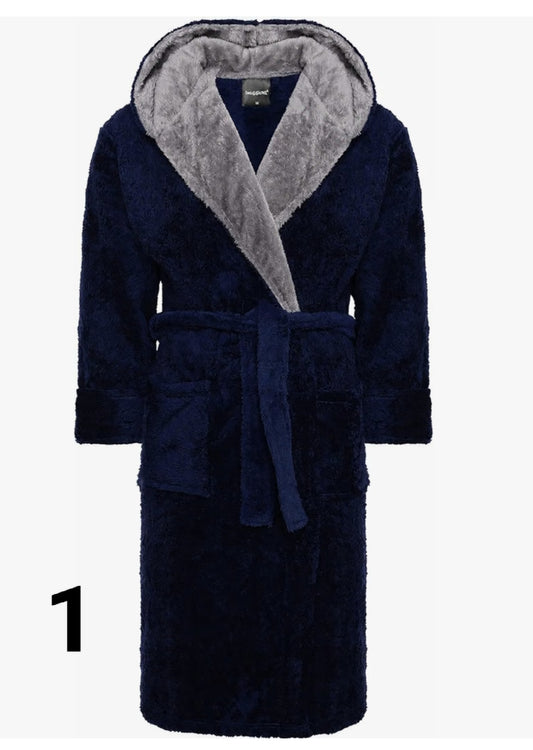 SnuggleME Dressing Gowns for Men's Super Soft Snuggle Hooded Dressing Gown