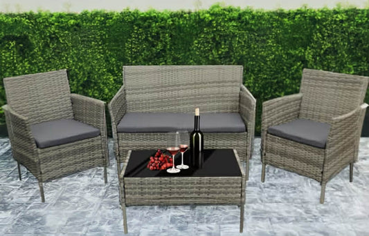 Garden Furniture Sofa Chairs Table Set Rattan Conservatory Ootdoor Patio Seat Cushion With Single Armchairs With Coffee Table  Sofa