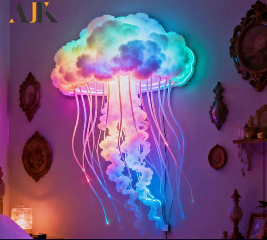 1pc Modern Jellyfish Lamp  LED Night Light, 173cm Strip Light, Music Sync RGB Changing USB Powered, Game Room