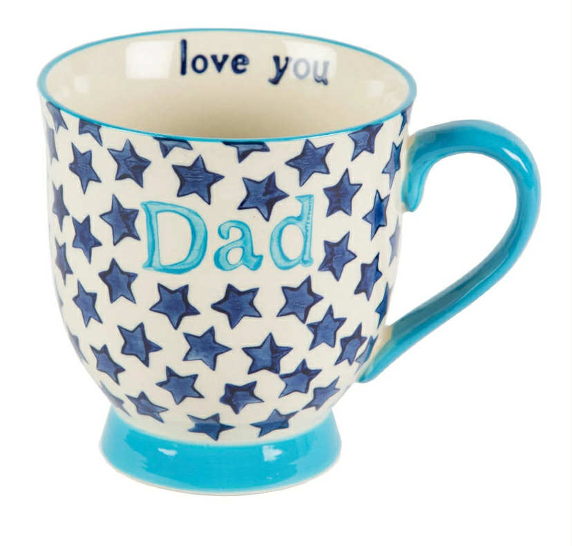 Sass & Belle Bohemian Blue Stars Love You Dad Mug Coffee