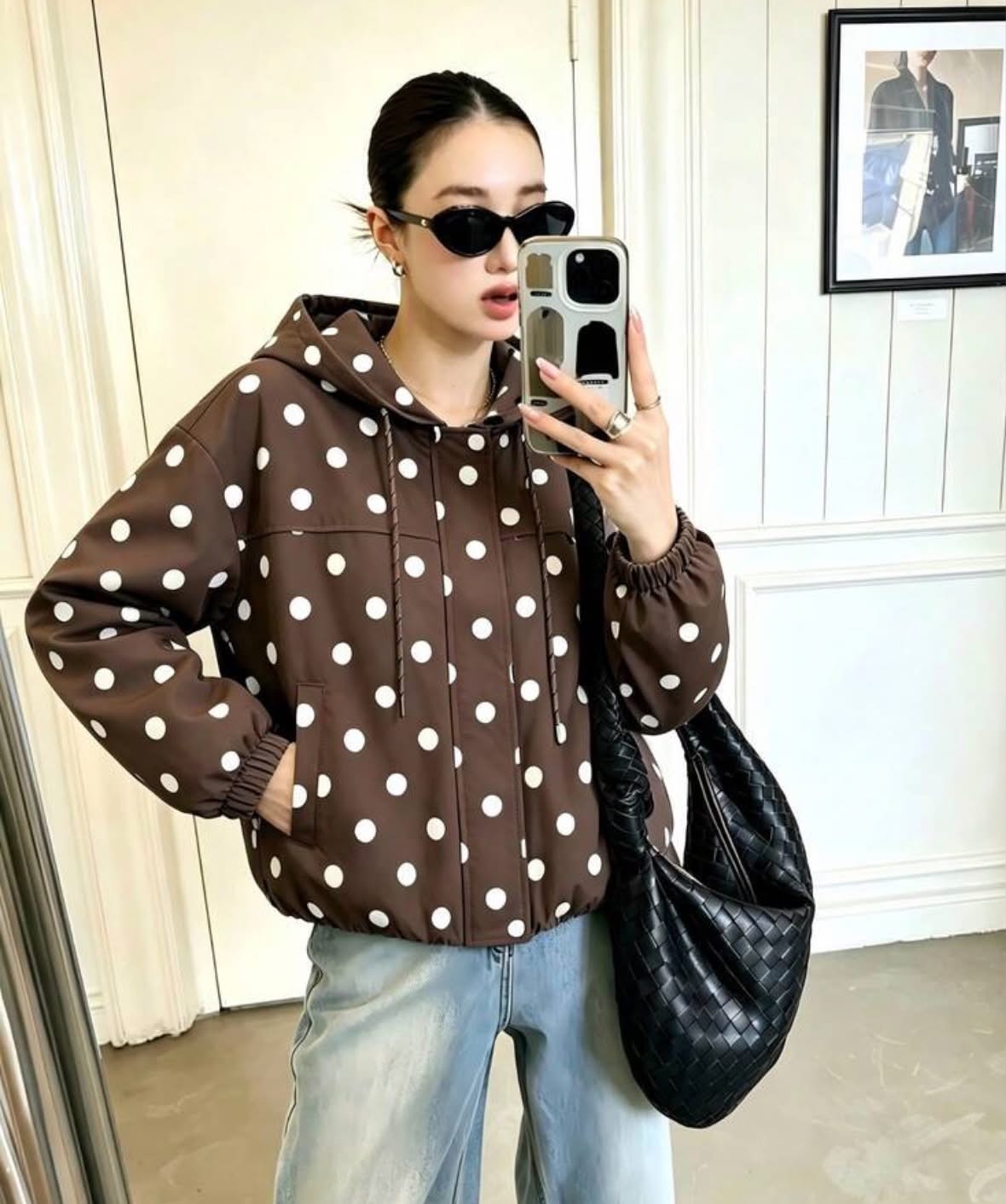 Women's Vintage Romantic Polka Dot Jacket,