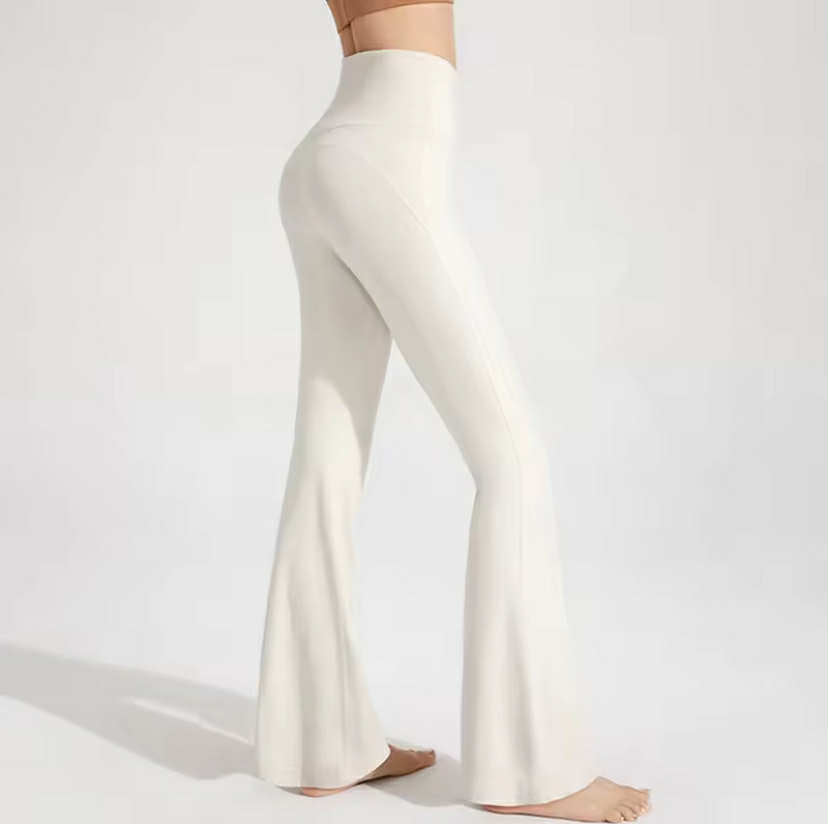 Naked High Waisted Waist Cinching Hip Lifting Fitness Exercise Elastic Bell Bottom Pants