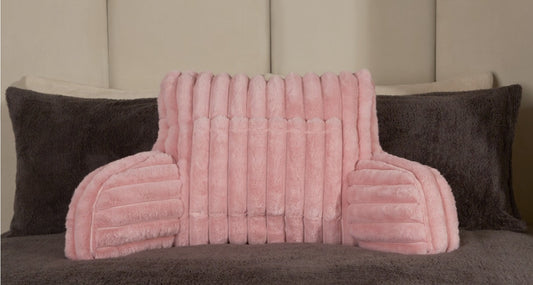 Ribbed Faux Fur Cuddle Cushion with Heatable Pocket