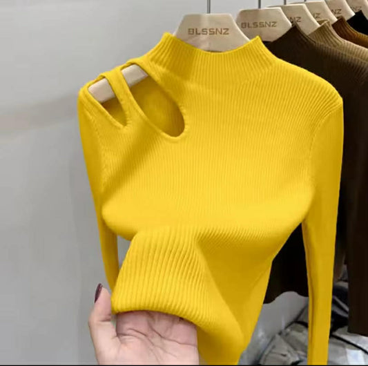 Turtleneck Knitted Women Sweater

One size