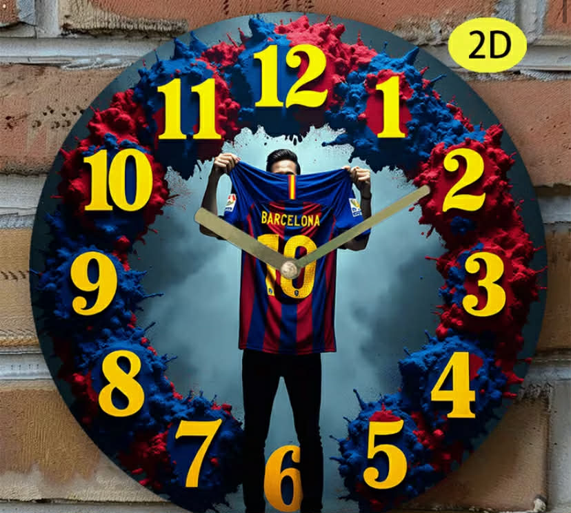 1 pc Football (Soccer) Wall Clock Suitable for Sports Fans - Silent Non-Ticking Wood Round Clock with Football Theme, Perfect for Rooms, Game Rooms & Gifts for Football Enthusiasts