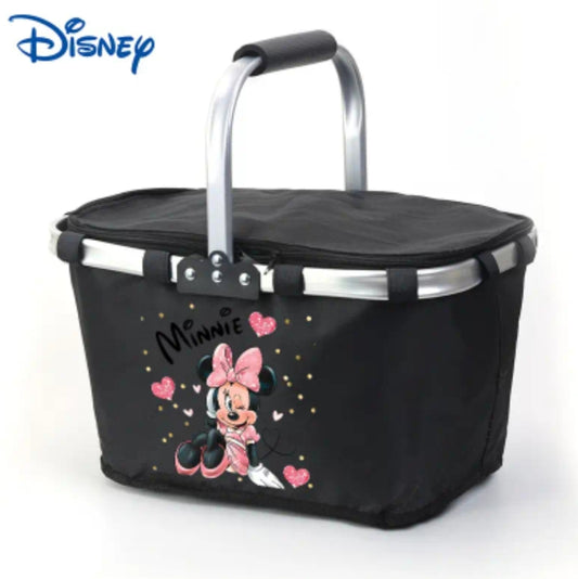 Large Insulated Storage Basket Featuring a Print of Minnie Mouse from Disney, Designed for Outdoor Shopping And Cooling. It'S Foldable, Durable, And Perfect for The Beach, School, And Summer Activities, Shelf Baskets