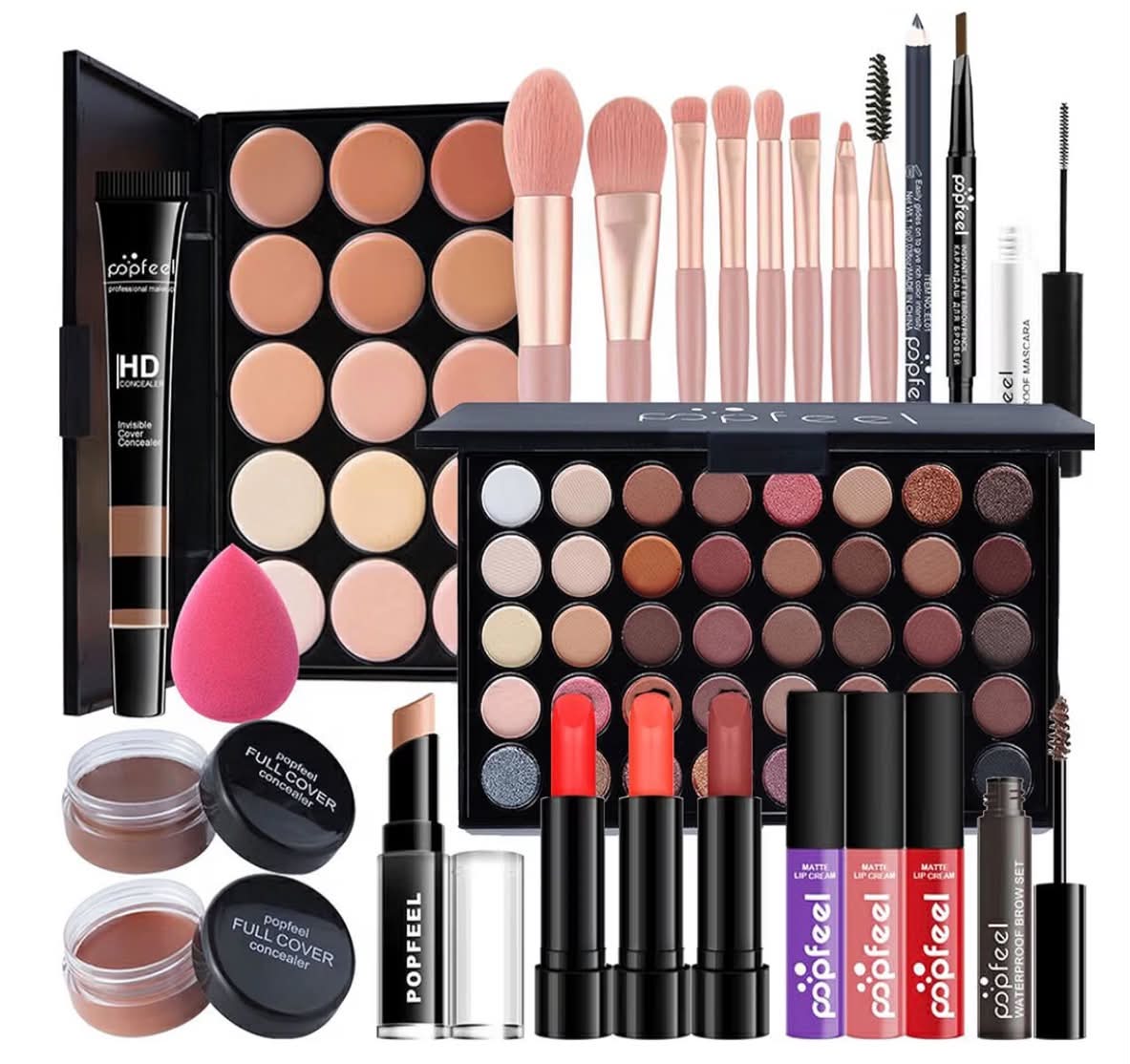 All-in-One Makeup Kit for Women Full Set, 27Pcs Professional Make Up Kit for Teens & Adults, Complete Cosmetic Gift Set With Eyeshadow Blush Lipstick Concealer, Starter Bundle Set for Girls