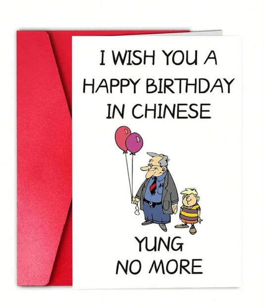 1 pc Funny Humorous Birthday Card For Husband, Dad, Boyfriend, 40/50/60/70/80 Years Old