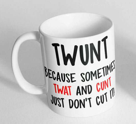 TWUNT Because Sometimes Printed Cup Ceramic Novelty Mug Funny Gift Coffee Tea