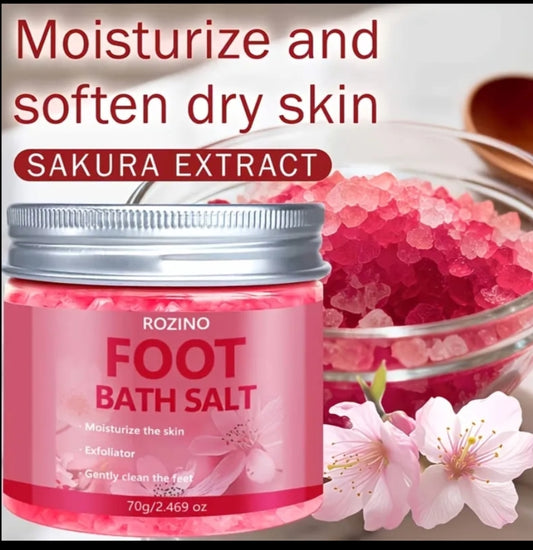 Sakura Foot Bath Salt, Sponge Texture, Deep Cleansing And Moisturizing Bath Bomb, Soothes And Moisturizes Dry Skin, Extracts Fresh Cherry Blossom Essence, Foot, Bubble Foot Bath, Foot Salt Bath, with Delicate Foot Bath Salt Particles