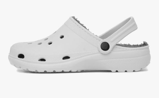 Womens White Warm Lined Slipper