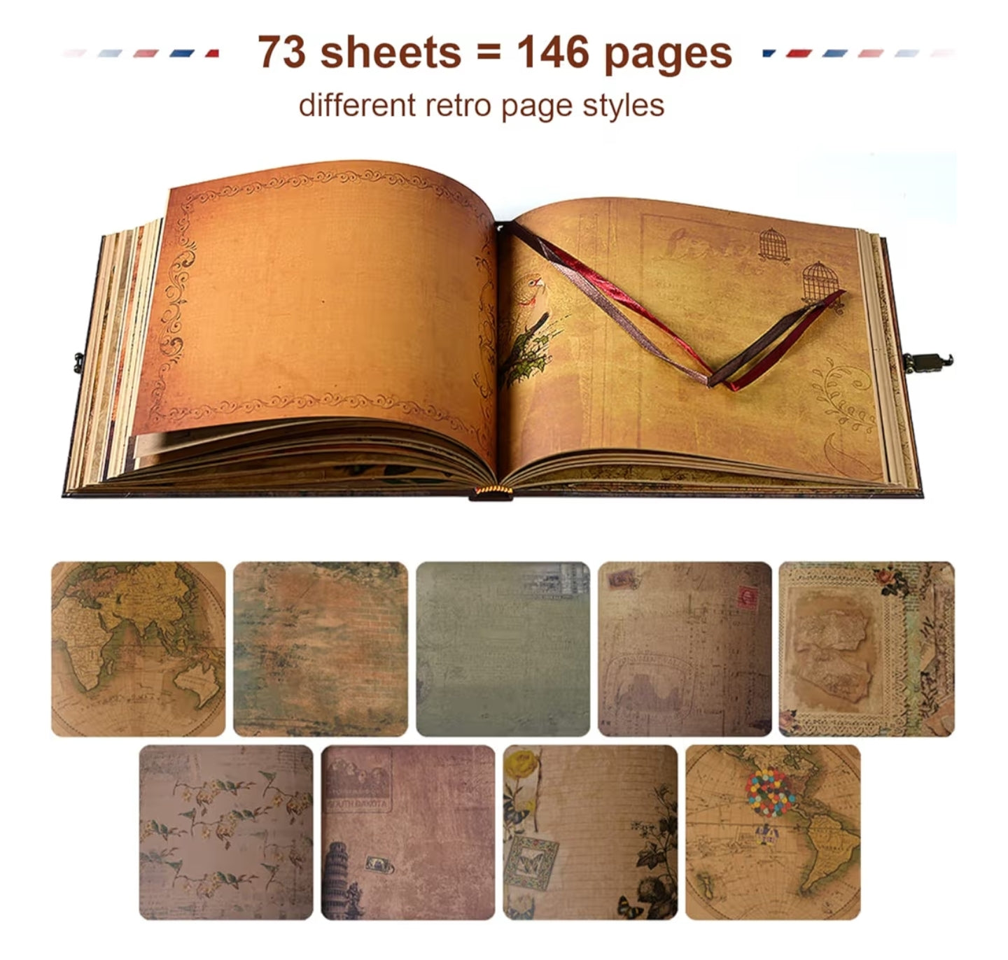 Our Adventure Book Scrapbook Photo Album, 146 Pages 8.9 * 7.7 Inch
