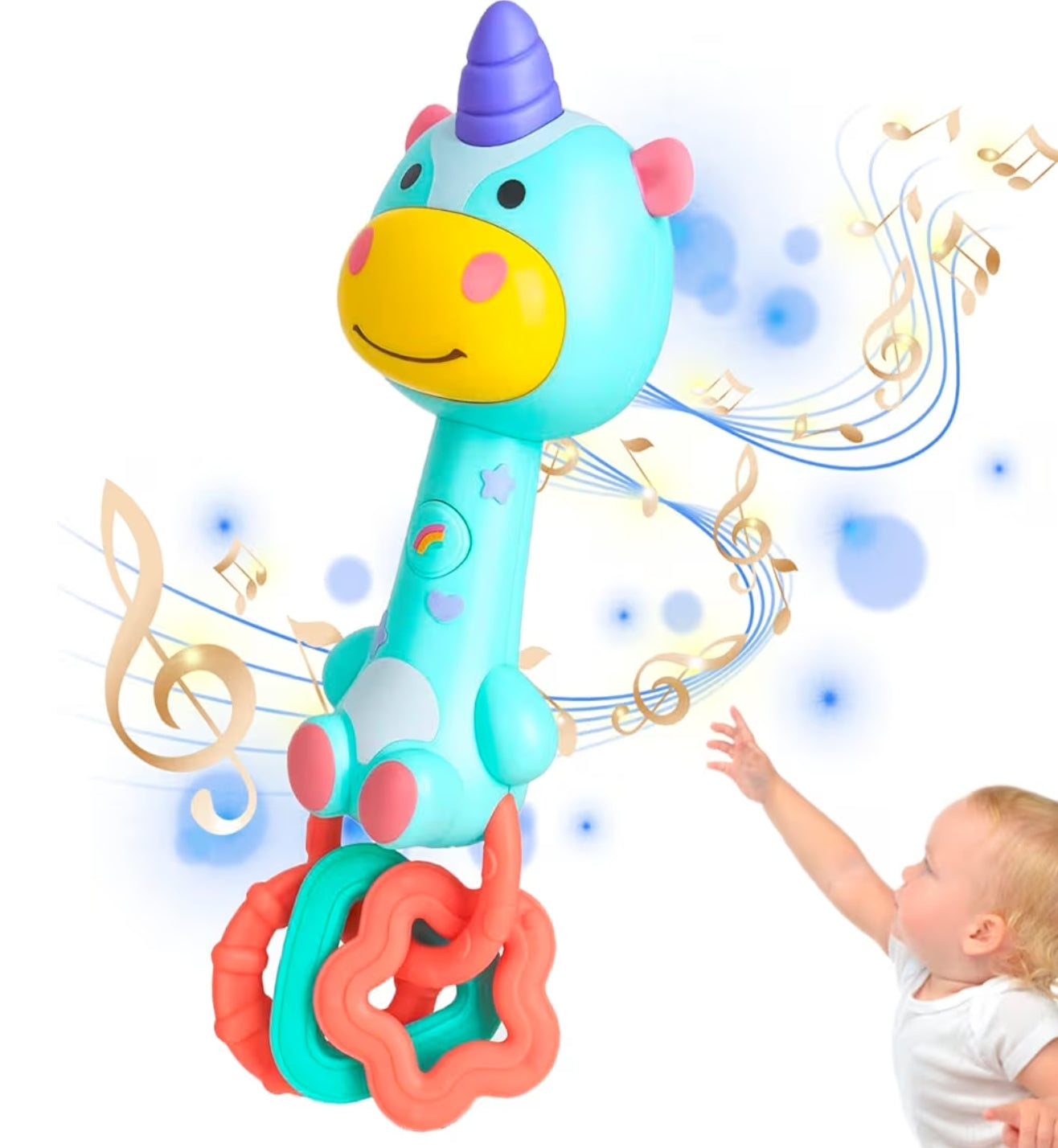 Baby Music Toy 6 to 12 Months, Sensory Toys with Lights & Sounds Interactive Early Development Activity Toy for Kids Toddlers 1+ Year Old