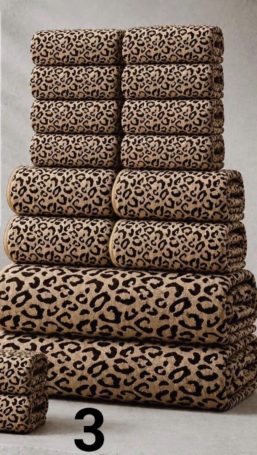 16pcs Fashion Leopard Print Coral Fleece Towel Set,