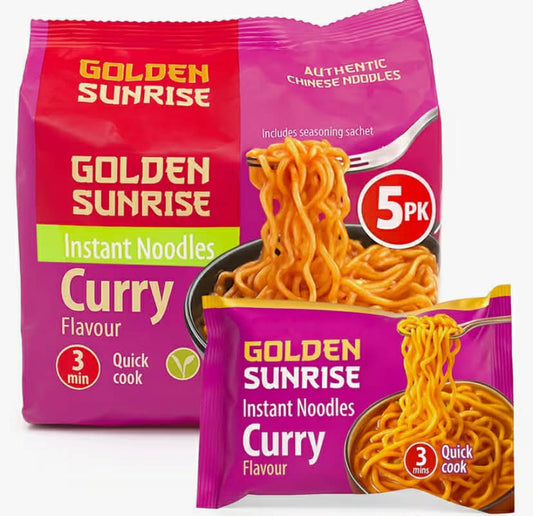5 x4 Pack Instant Noodles  Golden Sunrise Curry Flavour  3 Minute Quick Cook Noodles Tasty, Hot & Savoury Meal  Perfect for Students, Families, or Quick Lunch at Home or Work