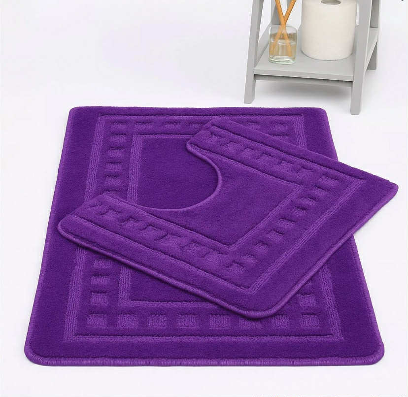 2PCs Bath Mat Pedal Set Non Slip Toilet bathroom Rugs 2 Piece set