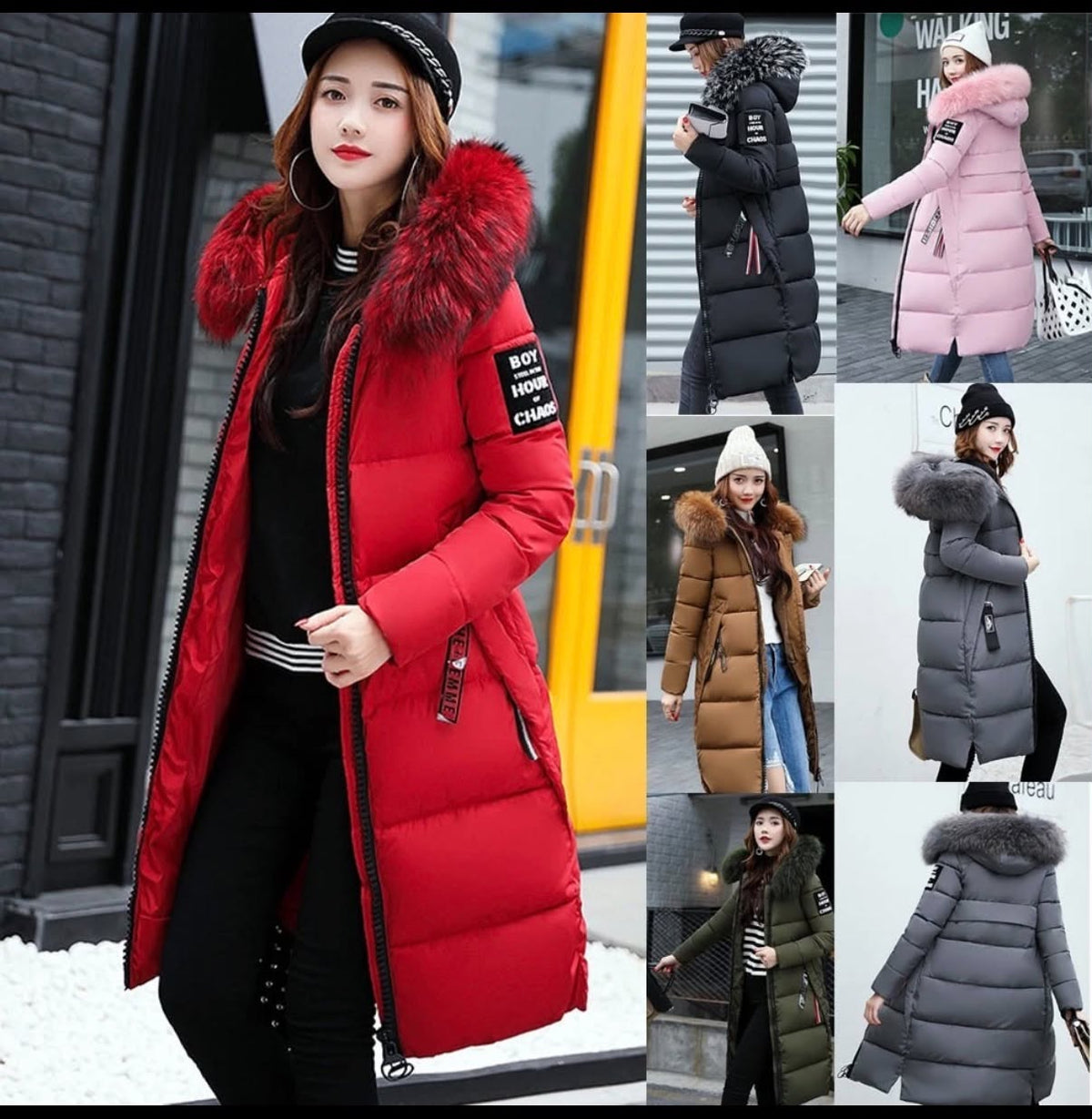Women's Winter Slim hooded Long Padded jacket Cotton jacket Warm Coat