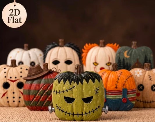 7pcs Halloween Pumpkin Tabletop Decor, Vintage Freestanding Tabletop Decor,