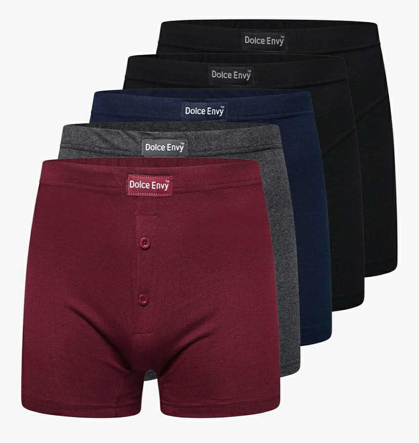 Pack of 5 Men's Boxer Shorts Everyday Comfort Cotton Rich Trunks Underwear Stretch Moisture-wicking and Breathable