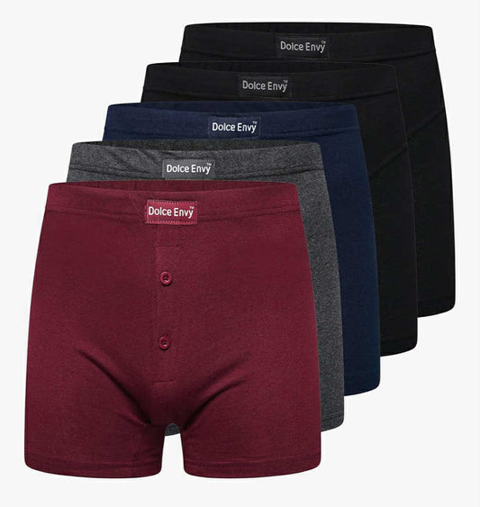 Pack of 5 Men's Boxer Shorts Everyday Comfort Cotton Rich Trunks Underwear Stretch Moisture-wicking and Breathable