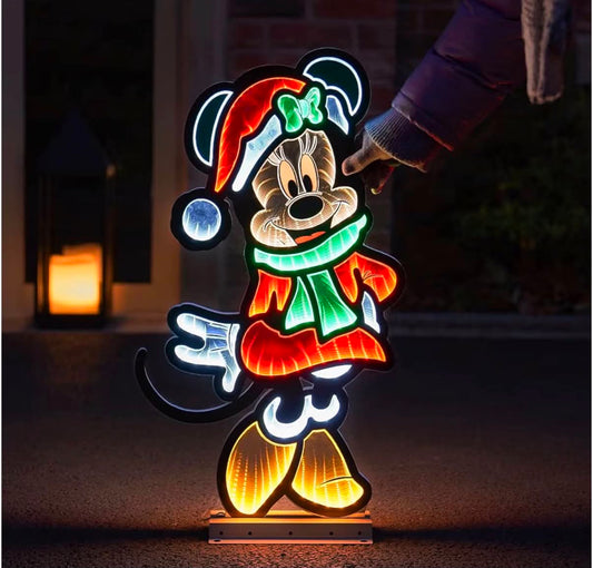 Disney 60cm Minnie Mouse Infinity Mirror Effect 3D Christmas LED Light Up Figure