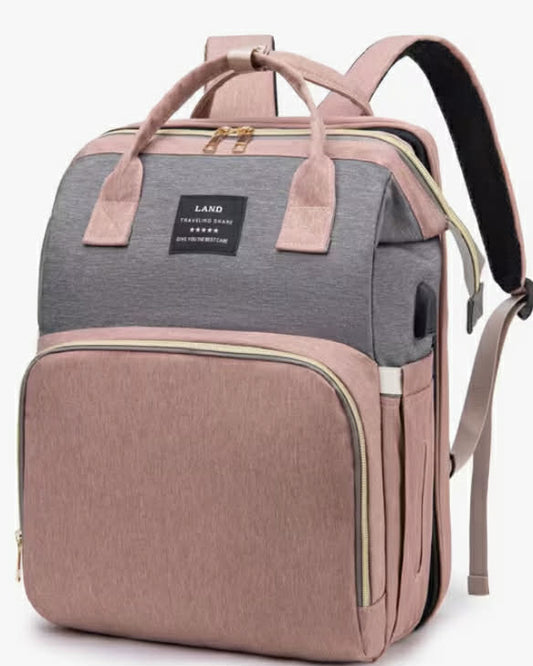 Diaper Bag Backpack with Changing Station - Large Capacity Travel Baby Organizer, Soft Shell Durable Design, Multiple Pockets & Mesh Bag, Ergonomic Adjustable Straps,