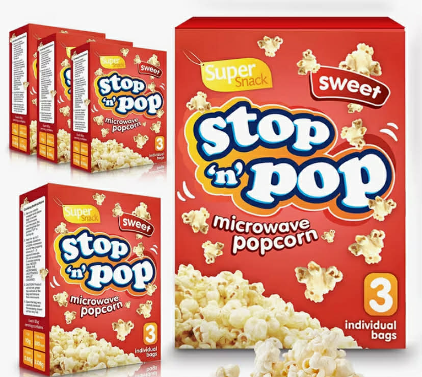 15 Pack x 85g Bulk Microwave Popcorn Sweet, Salted & Butter Flavour Bags  Theatre Style Popping Corn Snack Movie Night, Party & Event Snack Packs