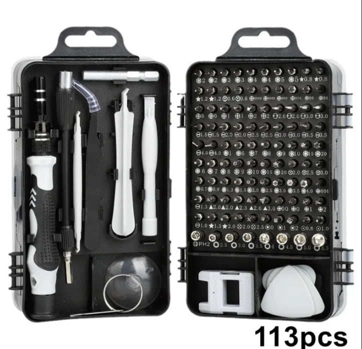 113pcs/ 1 Set Precision Magnetic Screwdriver Set, Portable Durable Maintenance Kit, Non-Slip Ergonomic Handle, Professional Mobile Phone Repair Tool Kit for Cell Phones, Laptops, Watches & Small Electronics, Multi-Function Electronics Repair Tools