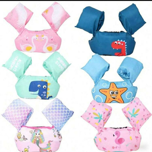 1 pc New Kids Life Jacket - Swimming Arm Bands - Floating Ring - Swimming Ring - Cartoon Water Wings - Foam Buoyancy Vest - Kids Summer Swimming Arm Bands - Kids Toy (Random Water Ball Color)