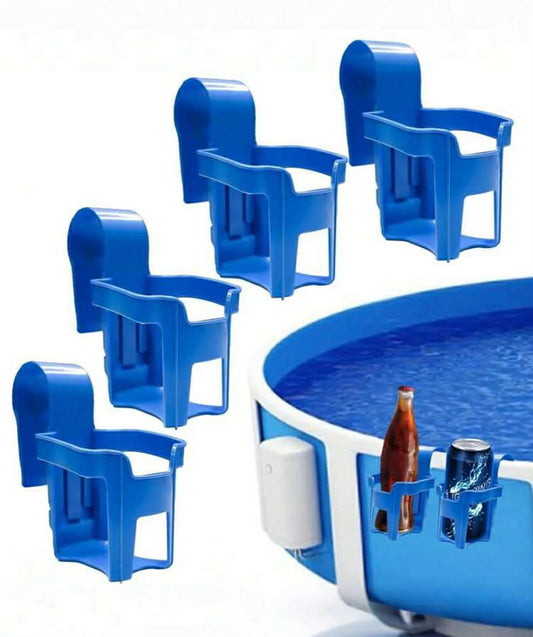 2 pcs Blue Pool Cup Holders, Clip-On Pool Drink Cup Holders, Hanging Pool Cup Holders, Pool Drink Cup Holders, Party Decor, Pool Party Decor Accessories, Fit For Round Pool Pole, Leak-Proof Sturdy Pool Accessories, Perfect For Summer Parties.