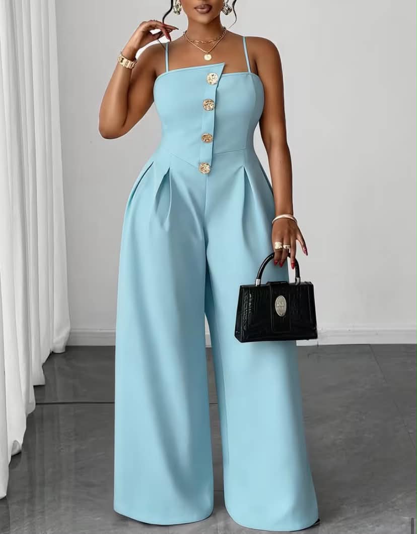 Plus-Size Structured Full-Length Pants Solid Color Strap Belted Wide Leg Pants Daily Commute Casual Fashion Leggings