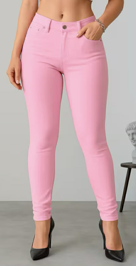 Women’s High Waisted Stretch Jeans LOOK Jeggings Slim Fit Skinny Denim Trousers Comfortable Soft Pull-On Elastic Waist Pants Shaping Body Contour Fit Casual Everyday Ladies Jeggings Lightweight Breathable Stretchy