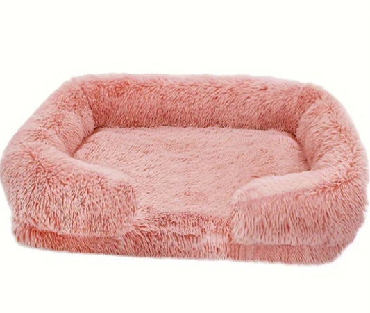 Long Plush Detachable Washable Pet Dog Sofa and Large Dog Bed (XL)