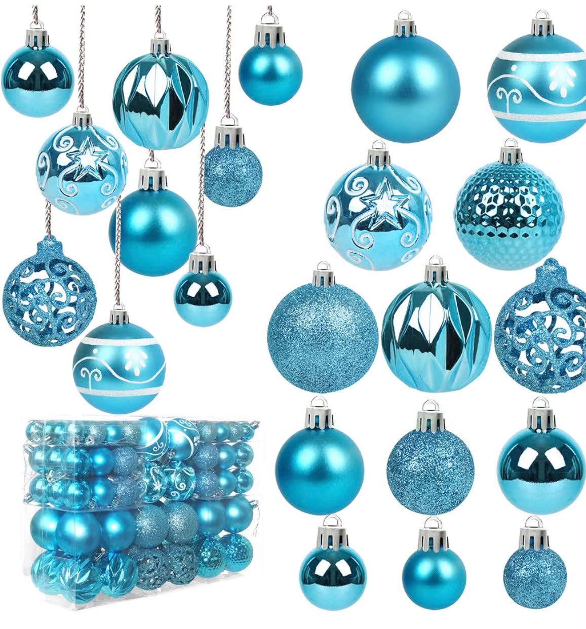 100Pcs Christmas Ball Ornaments for Christmas Tree Decoration Baubles Shatterproof Balls Hanging Ornaments for Xmas Holiday Party Home Decorations