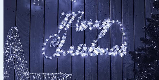 Prestige Mains Operated LED Rope Festive Sign - Merry Christmas