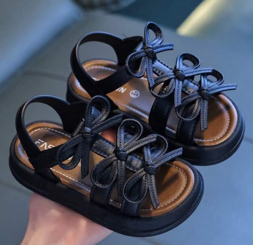 Girls Sandals, Toddler/Little/Big Kid Beach Shoes, Flat Soft Bottom Slippers, Bowknot Fashion Minimalist Design