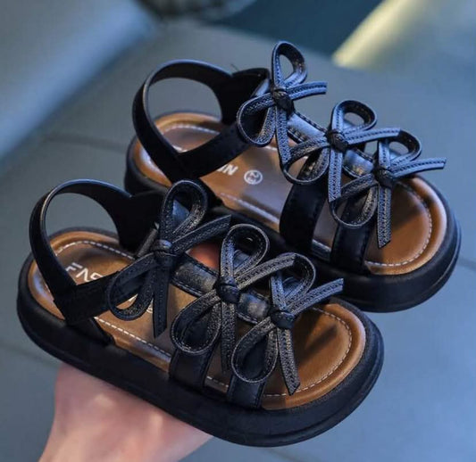 Girls Sandals, Toddler/Little/Big Kid Beach Shoes, Flat Soft Bottom Slippers, Bowknot Fashion Minimalist Design
