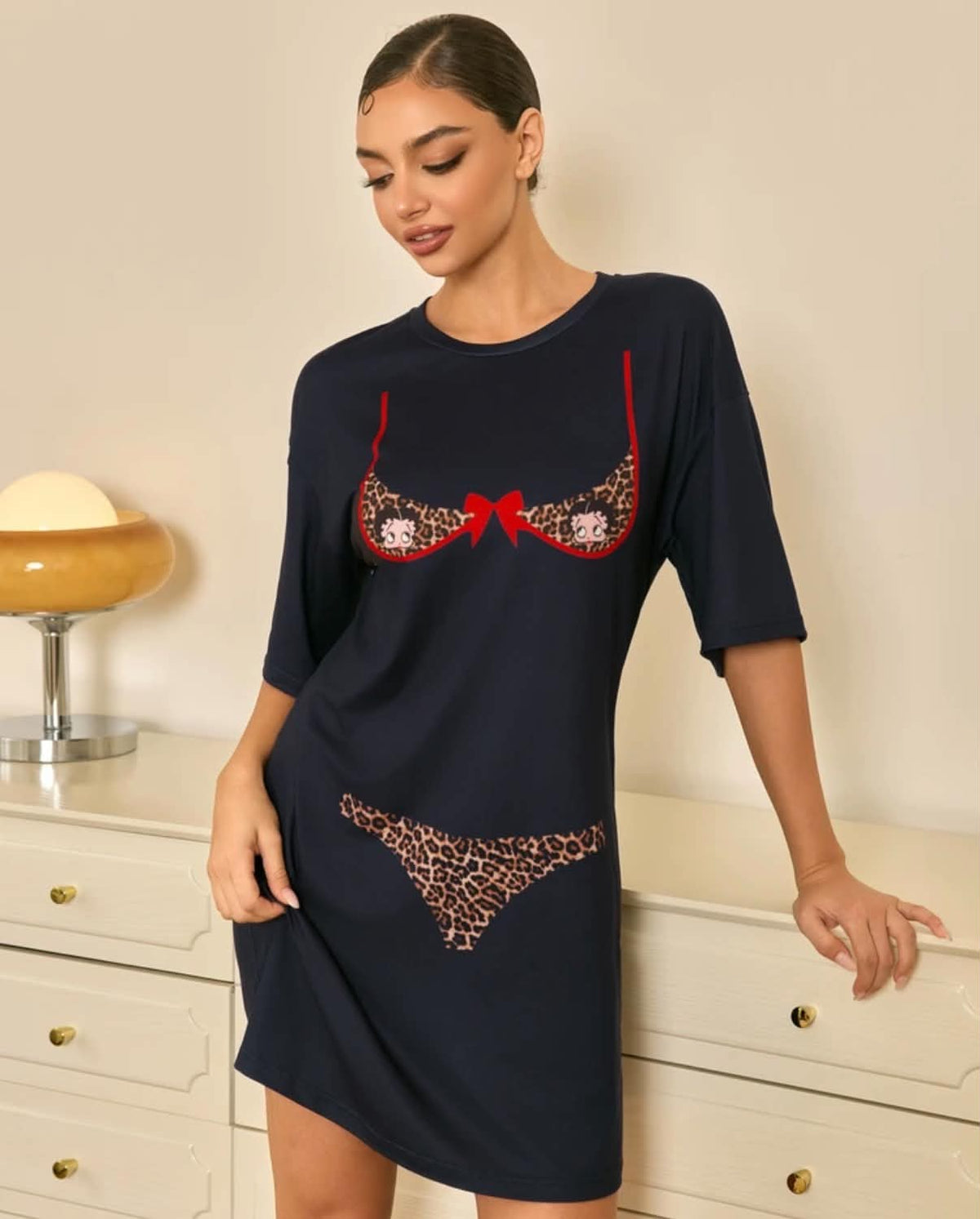Women's Cartoon Pattern Casual Daily Home Short Sleeve Nightgown