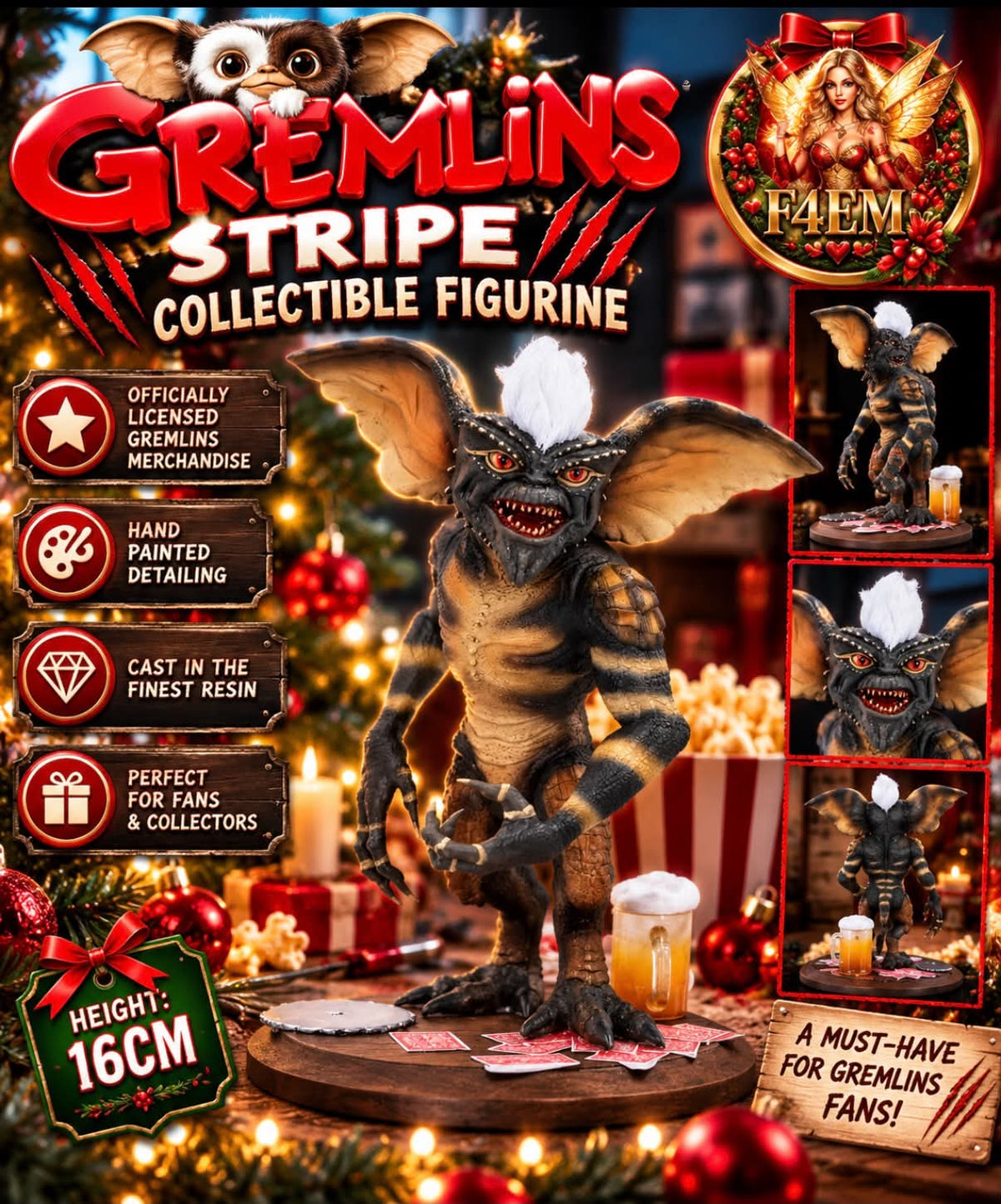 🎬👹 Gremlins Stripe Collectible Figurine – 16cm 👹🎬